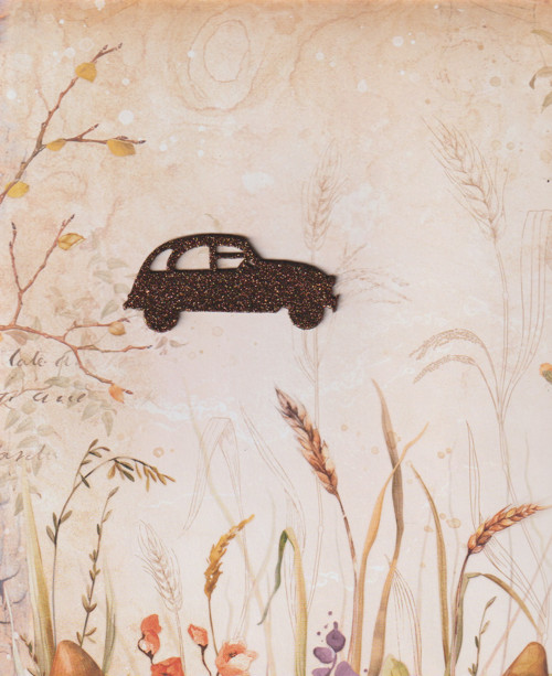 Auto z třpytivé pěnovky - hnědé (5 ks)
