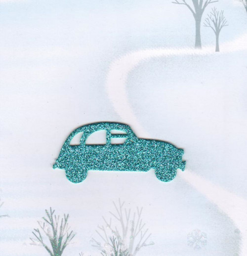 Auto z třpytivé pěnovky - tyrkysové (5 ks)