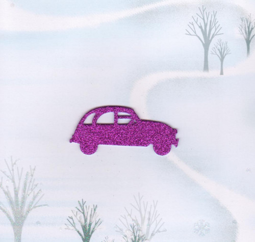 Auto z třpytivé pěnovky - fialové tmavé (5 ks)