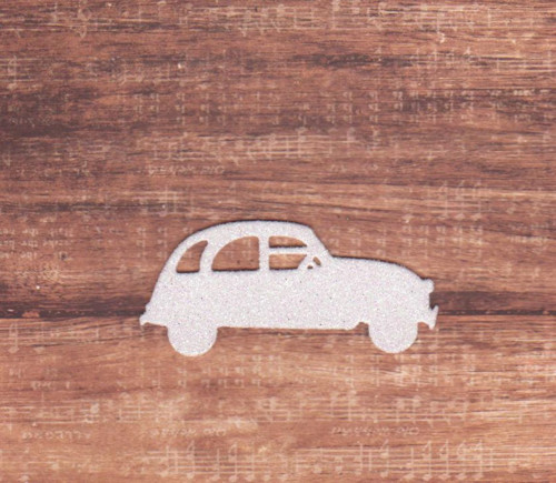 Auto z třpytivé pěnovky - bílé duhové (5 ks)
