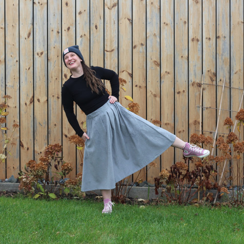 Manšestrová sukně Slow šedá