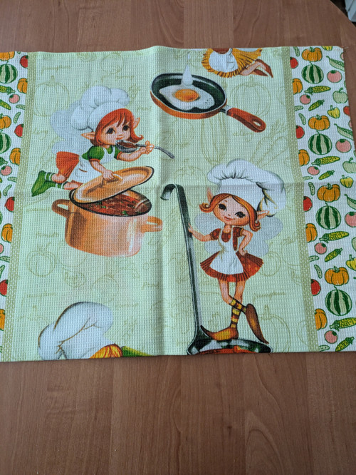 Bavlněná vaflová utěrka - kuchtíci