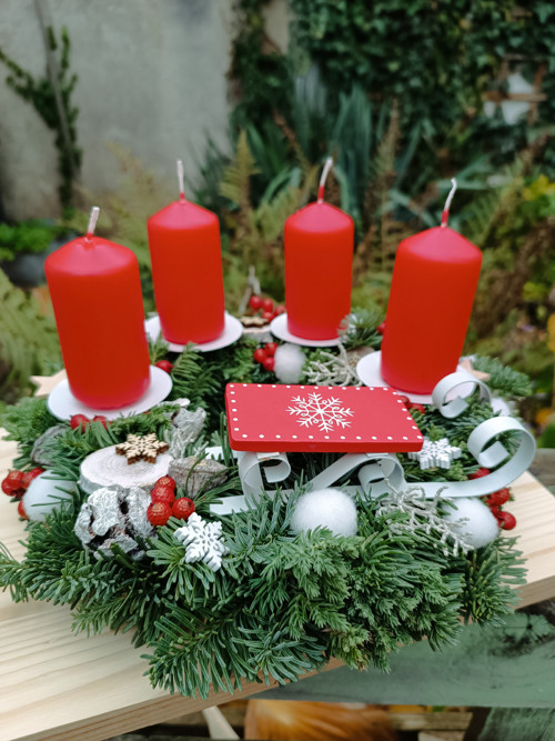 Adventní svícen se sáněmi — foto 1