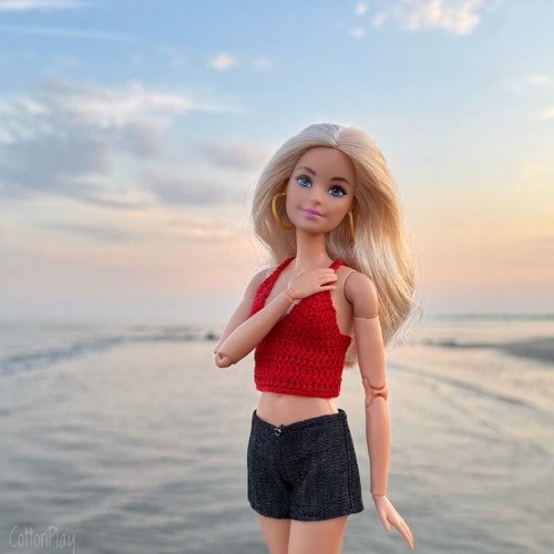 Džínové kraťasy pro Barbie - černé
