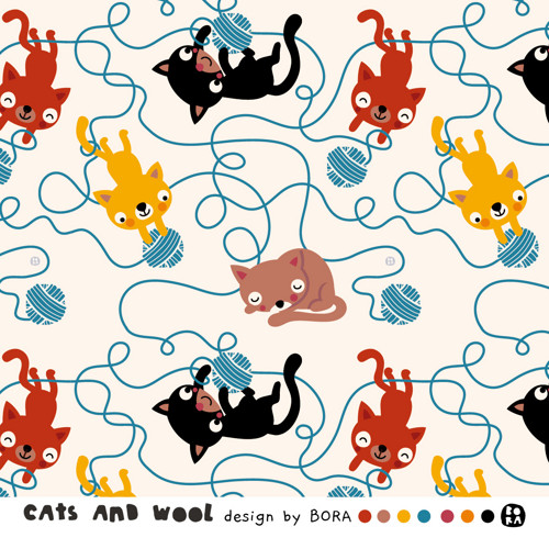 Kočičky a klubíčka, úplet (Cats and Wool)