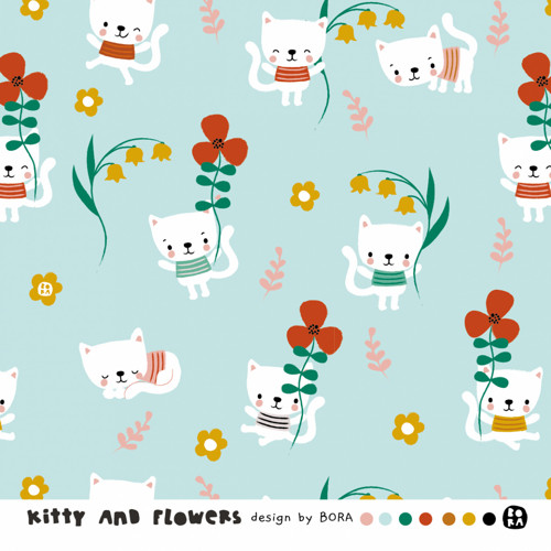 Kočičky a kytičky, úplet (Kitty and Flowers)