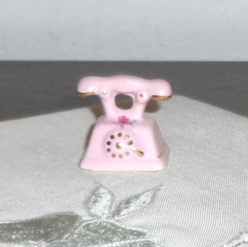 Růžový porcelán, dekorační TELEFON