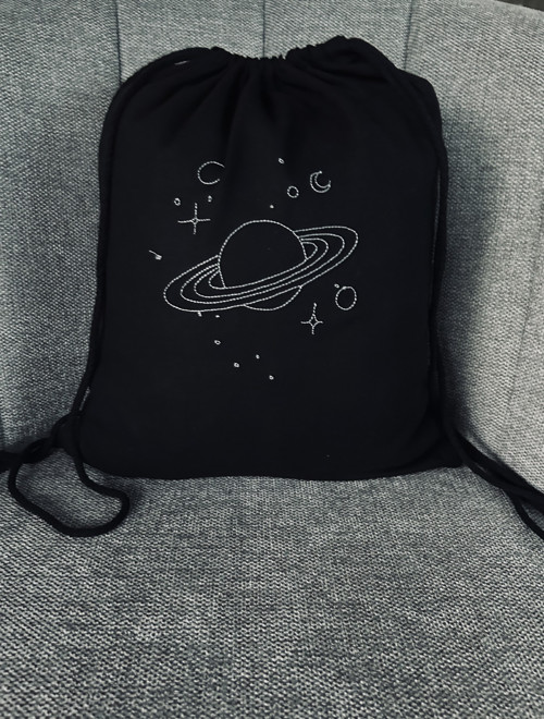 Vyšívaný batůžek/pytlík - planetky