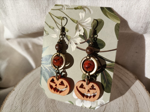 Ohnivé Halloweenské náušnice — foto 1