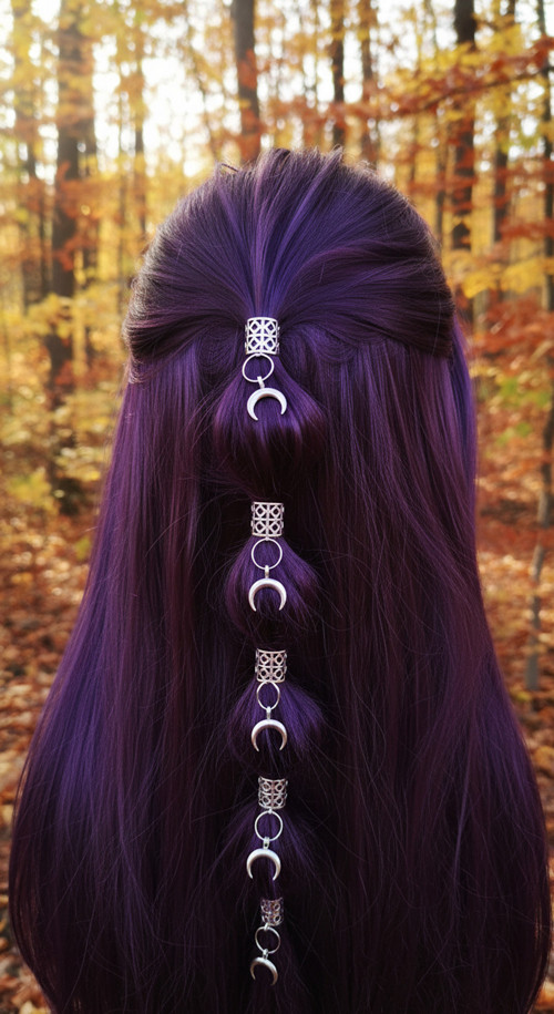 Stříbrný set korálků do vlasů