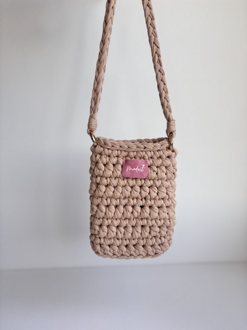 Crossbody kabelka na mobil - karamel