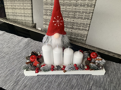 Adventní svícen zasněžený 38cm