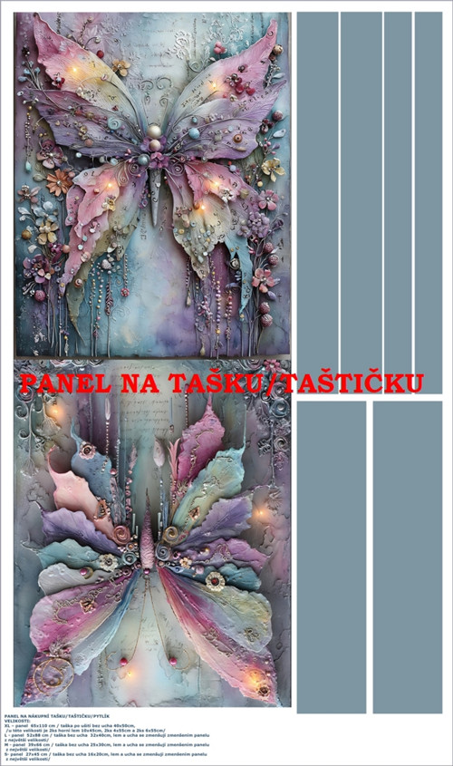 Panel na tašku/taštičku - bavlna XL