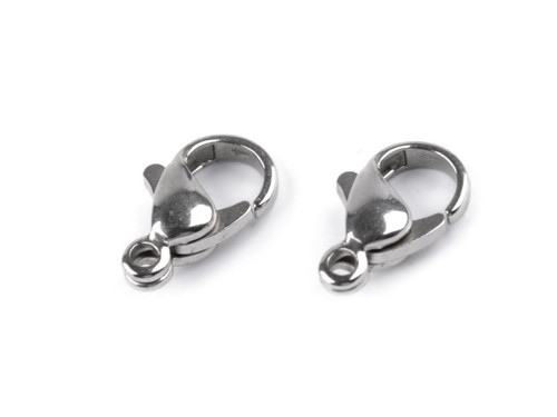 Karabina nerez ocel, 7x12mm, platina, 1ks