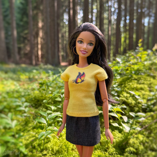 Džínová sukně pro Barbie - černá — foto 1