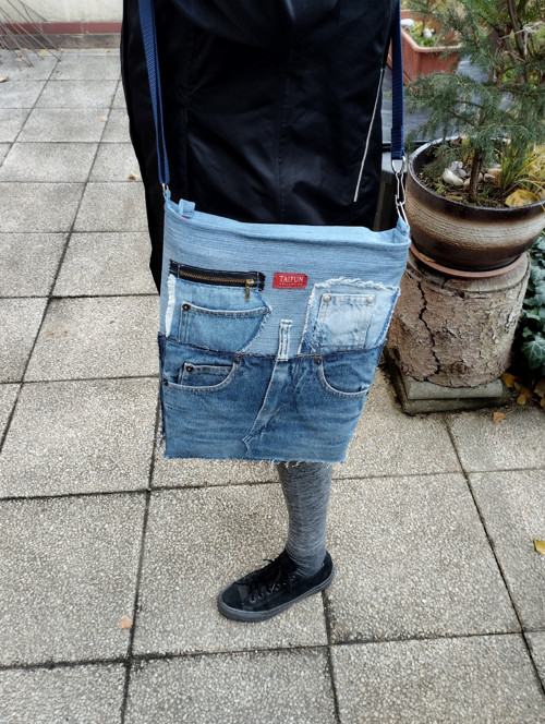 Recy džínová taška přes rameno pánská