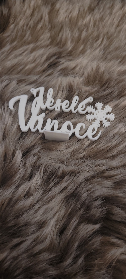 Vánoční nápis „Veselé Vánoce“ – 3D plast deco