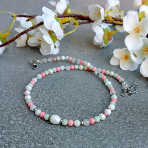 Aqua Pearls choker