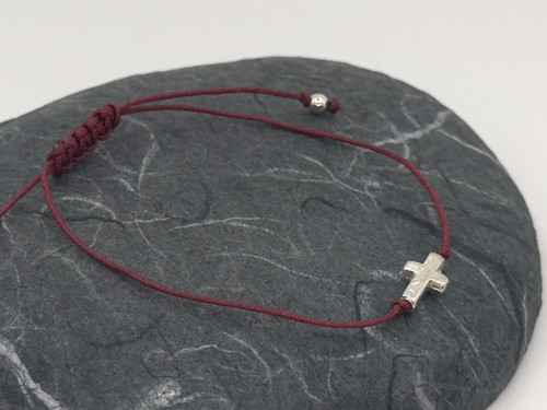 Minimalistický náramek - Cross (vínová)