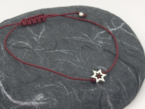 Minimalistický náramek - Star frame (vínová)