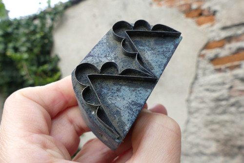 Druhá vlna...dřevěné razítko na textil, modrotisk