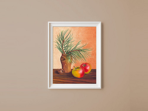 Zimní zátiší - pastel - autorská reprodukce