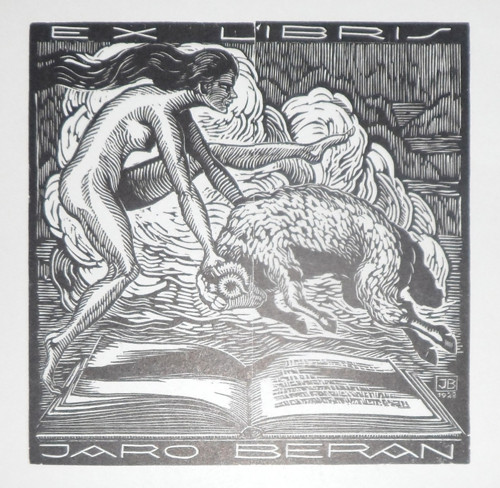 EX LIBRIS • Jaro Beran 1892 - 1962, dřevoryt