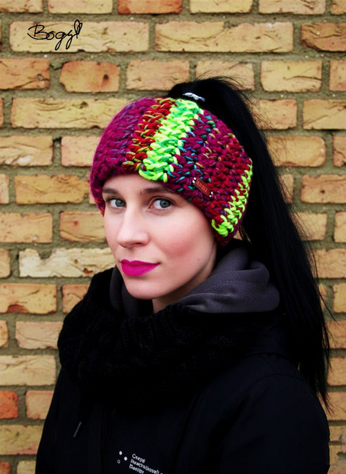 Zimní dvouvrstvá čelenka 52-56cm, mix barev 27