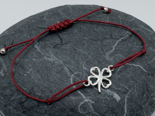 Minimalistický náramek - Clover leaf (vínová)