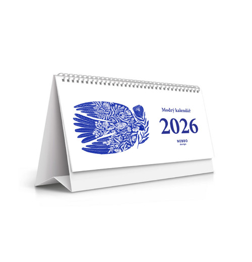Modrý stolní kalendář 2026 — foto 1