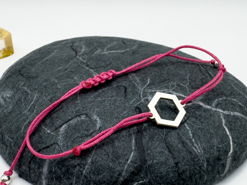 Minimalistický náramek - Hexa (růžová)