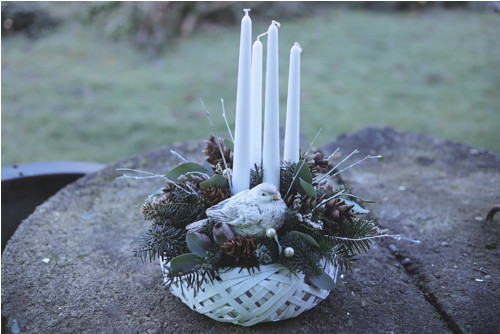 Adventní košík s ptáčkem — foto 1