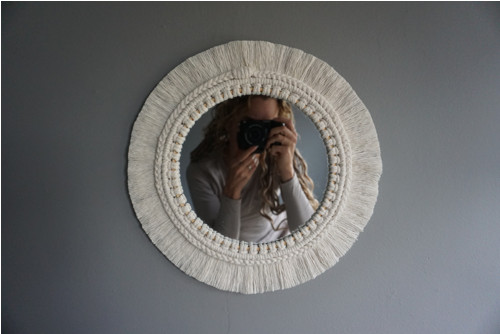 Macramé zrcadlo Střapaté — foto 1