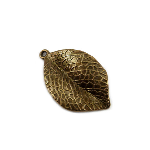 Lístek s žilkováním bronz 33mm, 1ks
