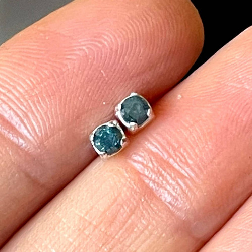 Naušnice s modrými diamanty A0023 — foto 1