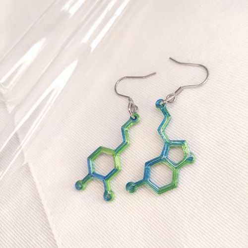 Náušnice pro chemiky - serotonin a dopamin — foto 1