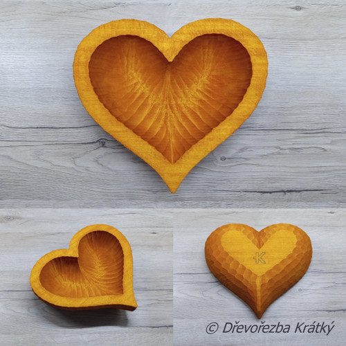 Miska srdce 20 x 18 cm oranžové