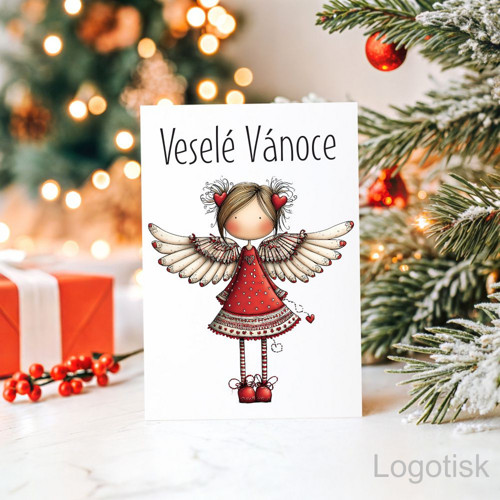 Veselé vánoční přání potisk ANDÍLEK