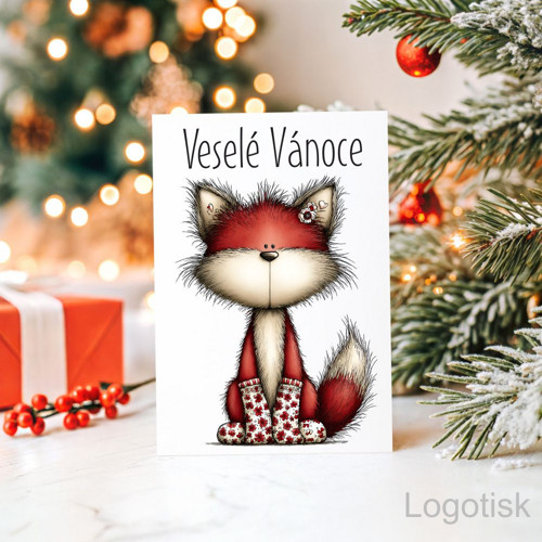 Veselé vánoční přání potisk LIŠÁK — foto 1