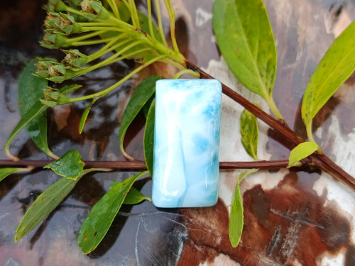 Larimar kabošon 2,1 x 1,1 cm