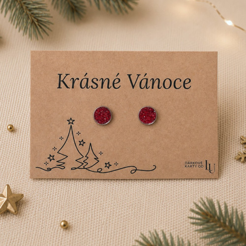 Puzetové náušnice na dárkové kartě
