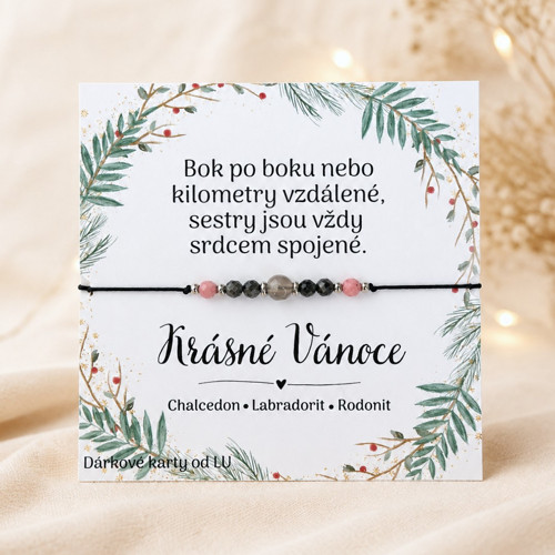 Náramek z minerálů pro sestru - vánoční dárek