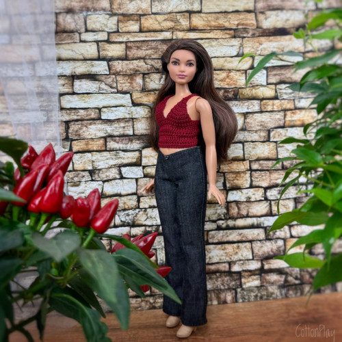 Černé džíny pro baculku Barbie (Curvy) — foto 1