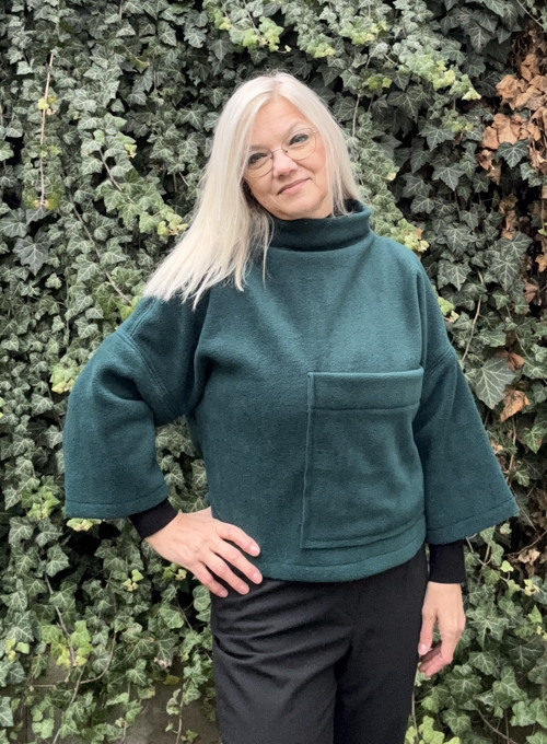Mikina flaušová tmavozelená