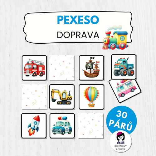 Pexeso Auta | Dopravní prostředky | PDF — foto 1