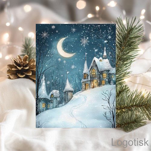 Vánoční přání modrá kolekce