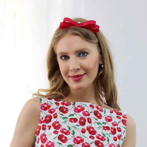 Lisa - čelenka s mašlí, červená