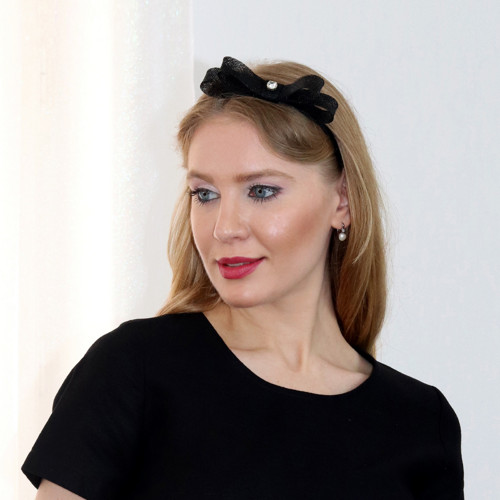 Lisa - čelenka s mašlí, černá
