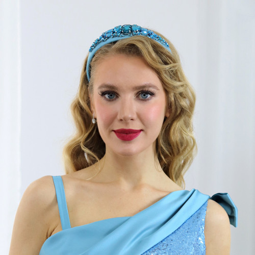 Gemma - čelenka s krystaly, modrá