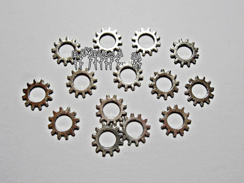 Kovové zubaté kolečko 12mm, barva platina